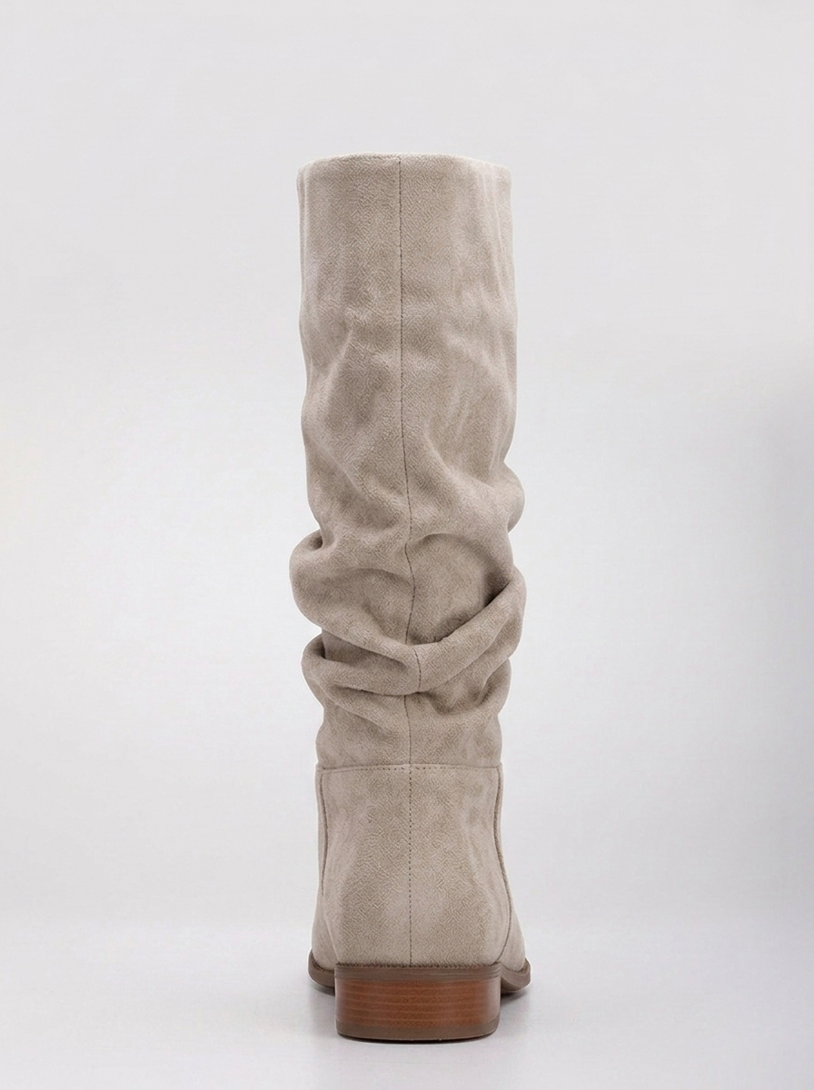Maribel - Beige Suede Slouchy Boots