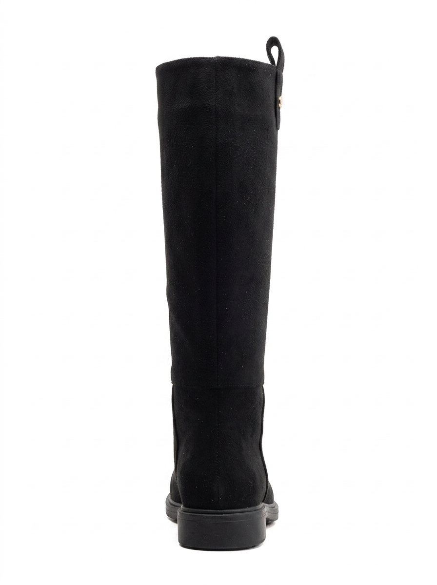 Maeve - Black Suede Knee High Rain Boots