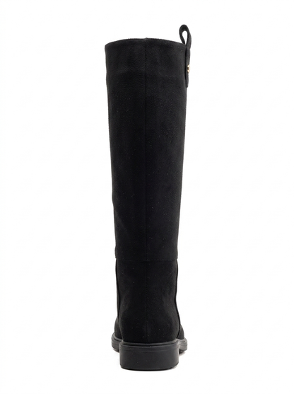 Maeve - Black Suede Knee High Rain Boots