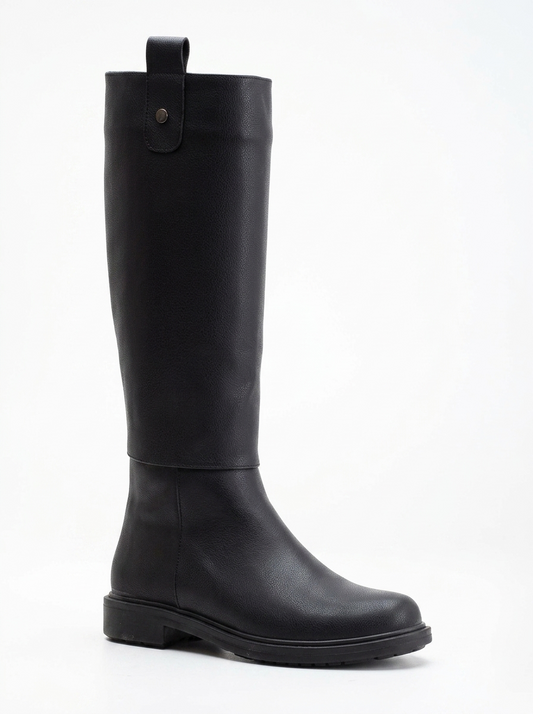 Maeve - Black Knee High Rain Boots
