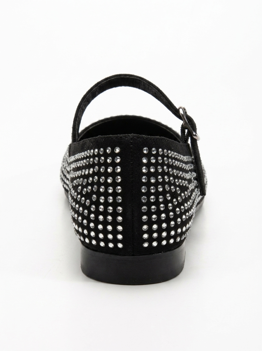 Emilie - Studded Mini Crystal Mary Jane Flats