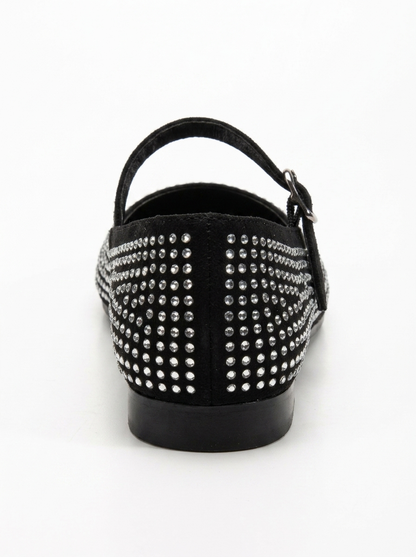 Emilie - Studded Mini Crystal Mary Jane Flats