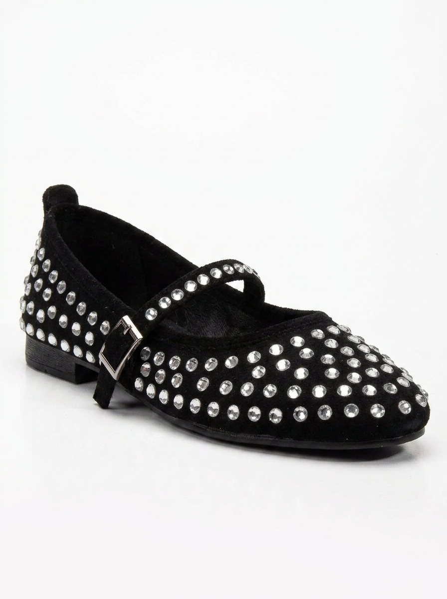 Emilie - Studded Crystal Mary Jane Flats