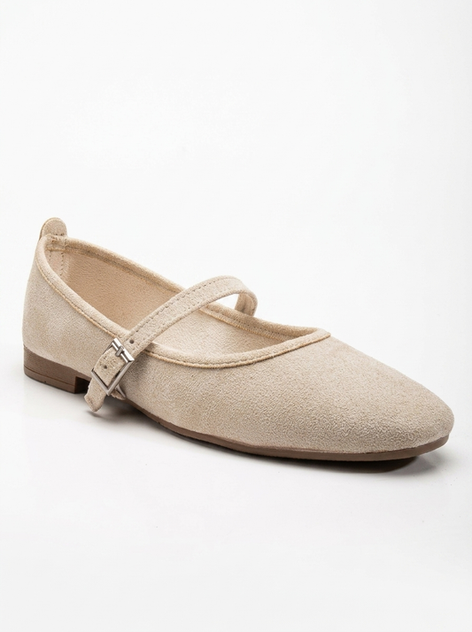 Emilie - Bailarinas Mary Jane de Ante Beige