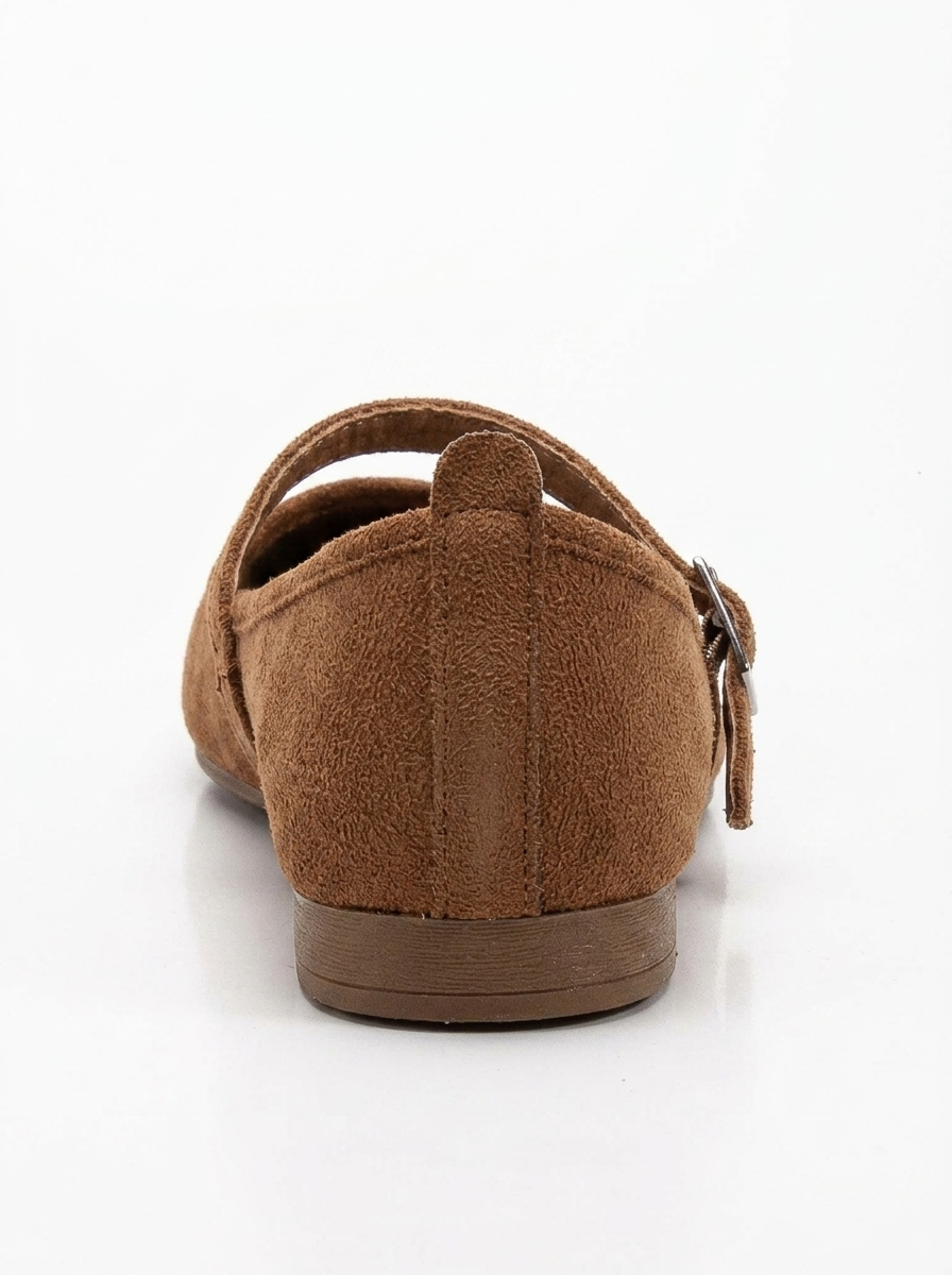 Emilie - Cognac Brown Suede Mary Jane Flats