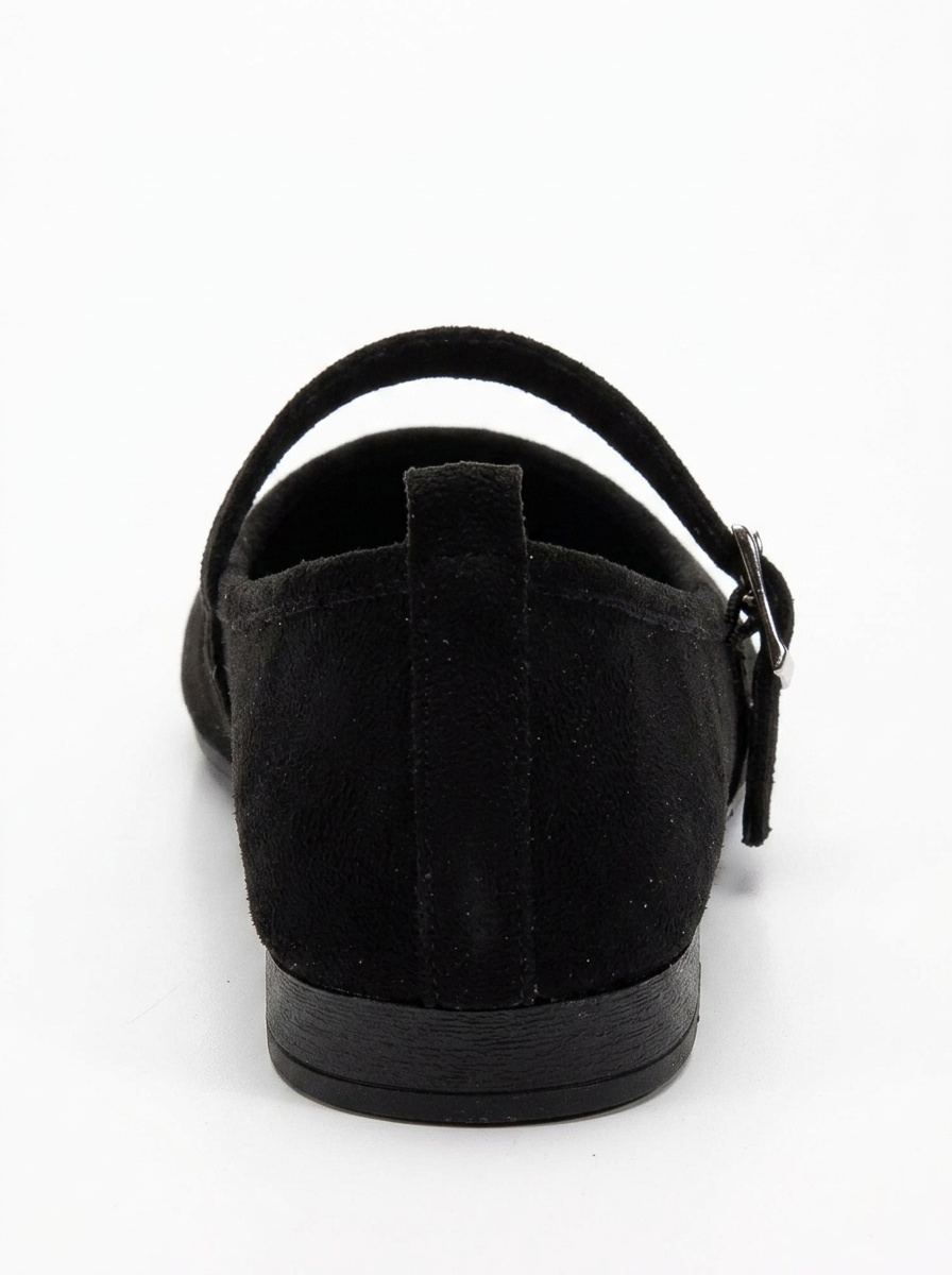 Emilie - Black Suede Mary Jane Flats