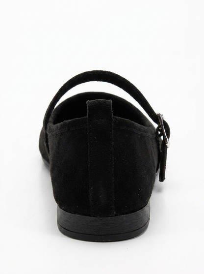 Emilie - Black Suede Mary Jane Flats