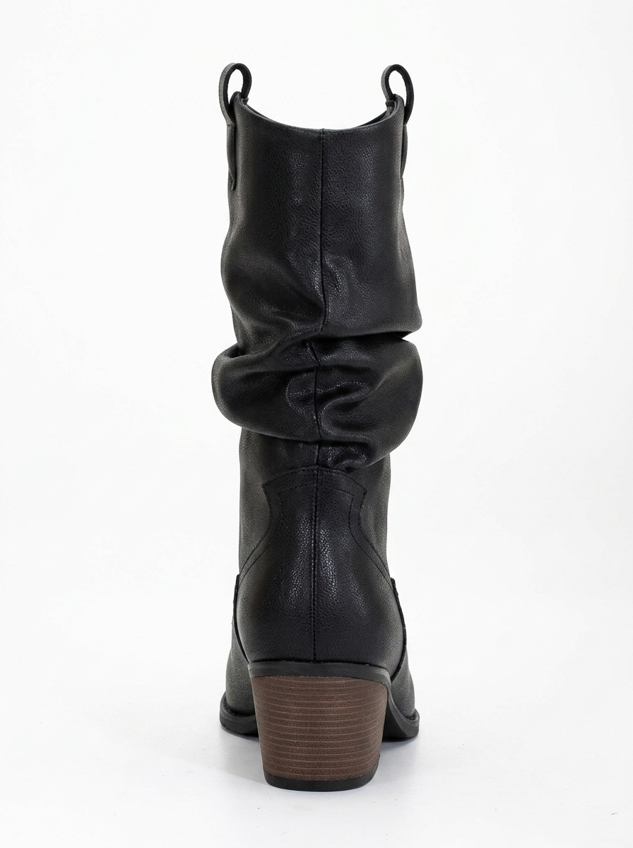 Bonnie - Black Slouch Western Boots
