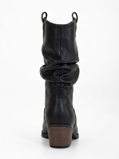 Bonnie - Black Slouch Western Boots