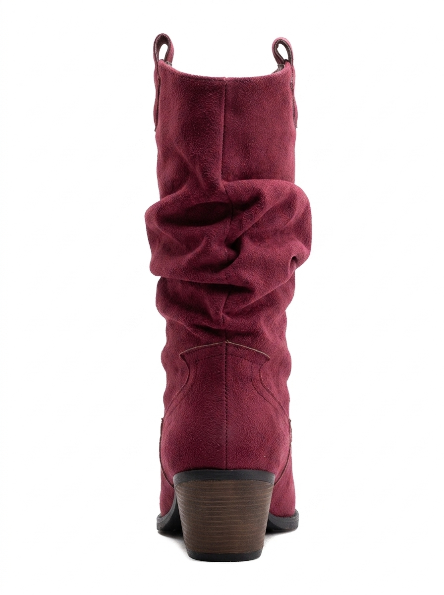 Bonnie - Burgundy Suede Western Boots