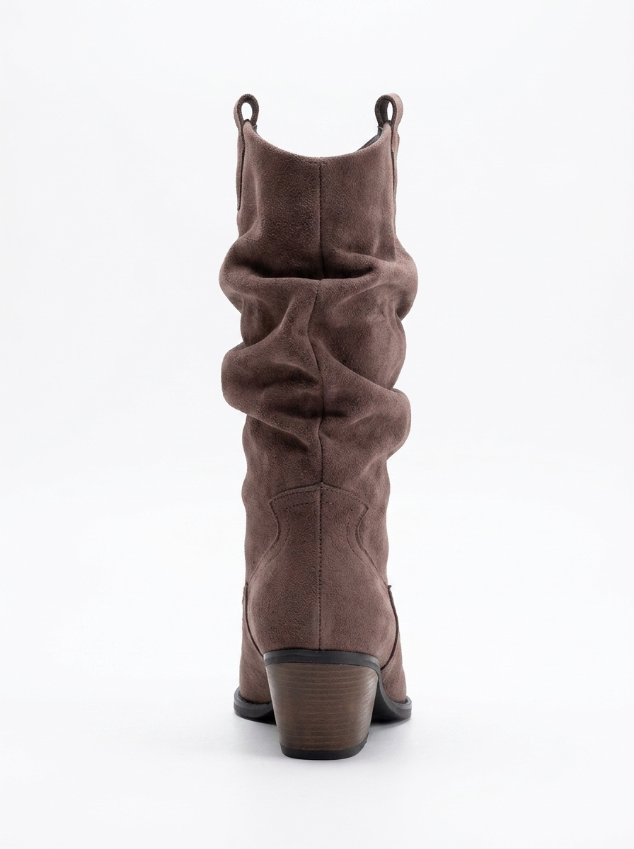 Bonnie - Brown Suede Slouch Western Boots