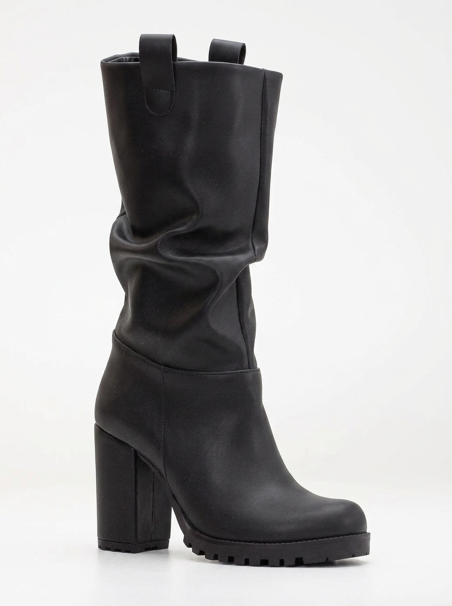 Anais - Black Slouch Platform Boots