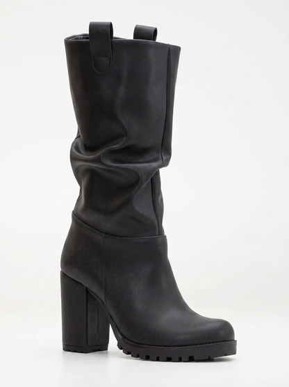 Anais - Black Slouch Platform Boots