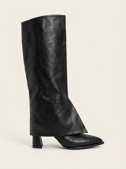 Aja - Oxford Block Heel Convertible Knee High Boot (Women)