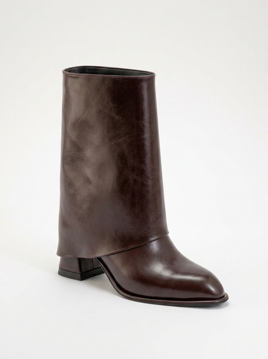 Ellas Burgundy Chunky Heel Boot (Women)