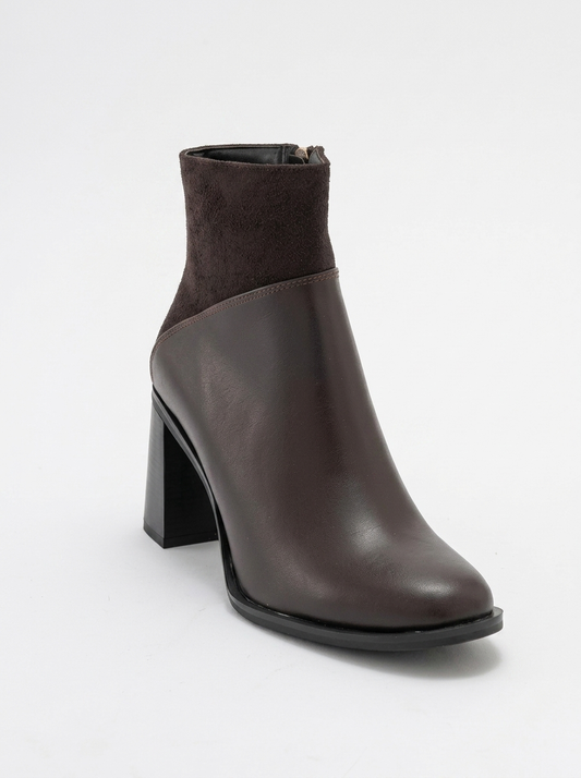 Ropa - Brown Block Heel Zip Boot (Women)