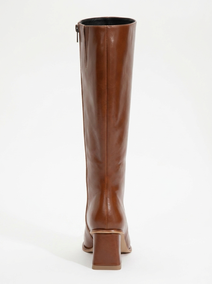 Paradis - Bota alta con tacón de bloque Cognac (Mujer)