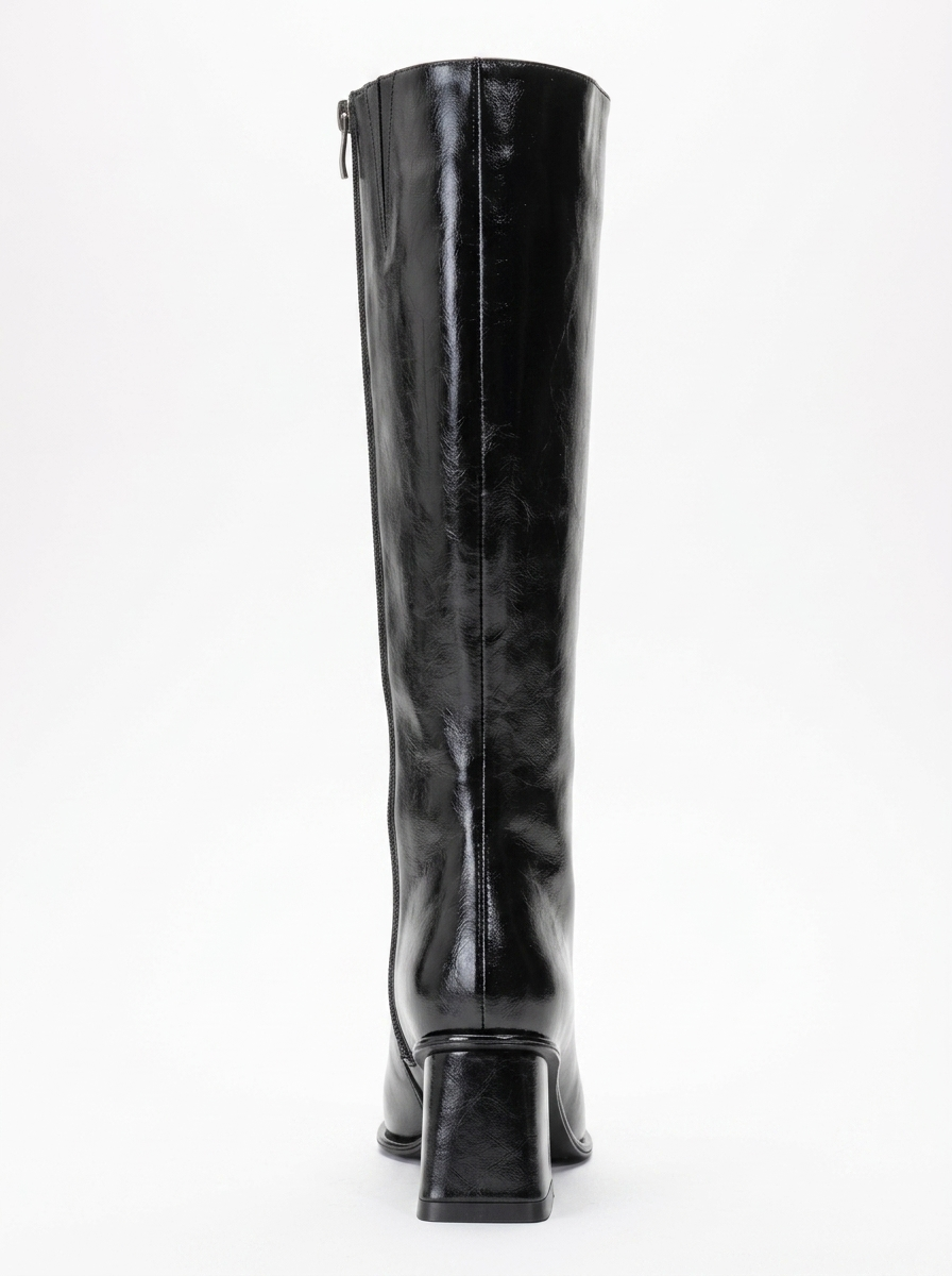 Paradis - Bota alta de tacón de bloque en negro (Mujer)
