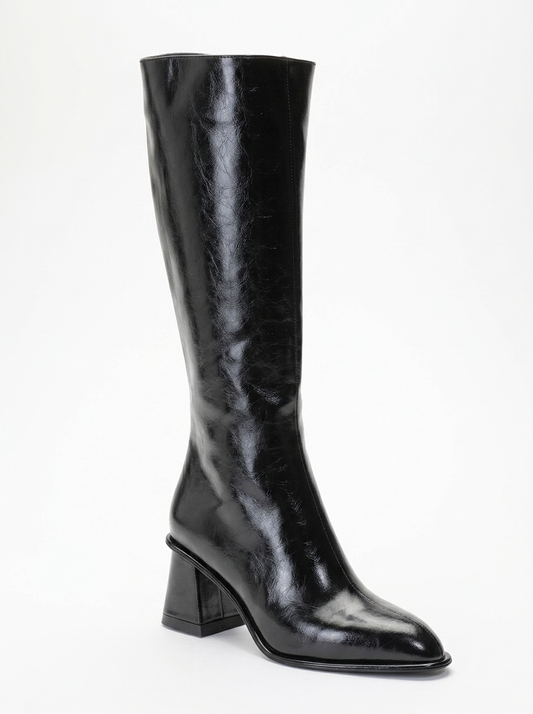 Paradis - Black Block Heel Knee-High Boot (Women)