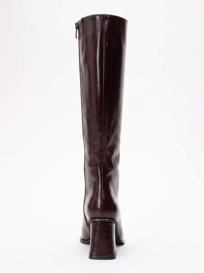 Paradis - Bota alta de tacón grueso Burgundy (Mujer)
