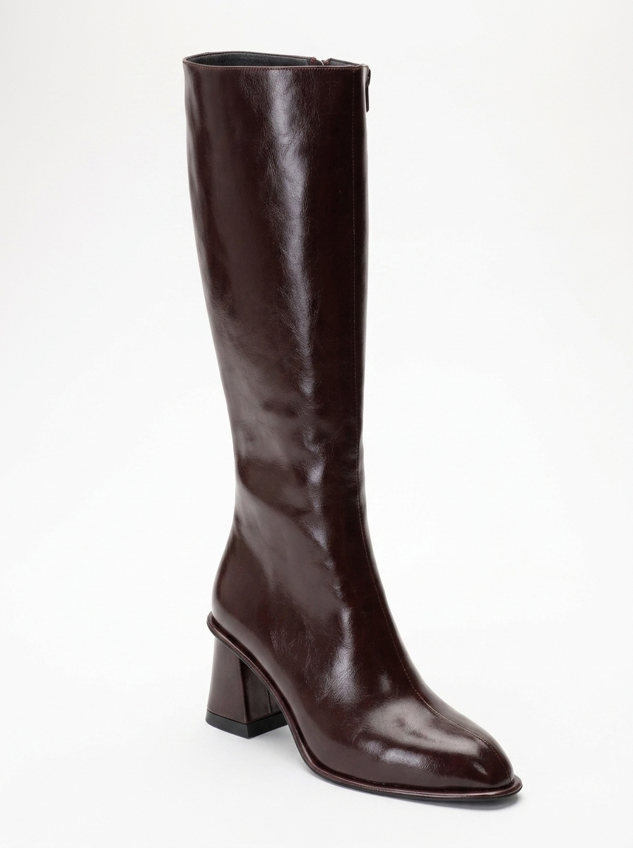 Paradis - Bota alta de tacón grueso Burgundy (Mujer)