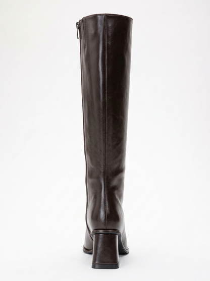 Paradis - Bota alta de tacón grueso color marrón (mujer)