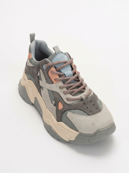 Loretta - Gray Pink Platform Sneakers