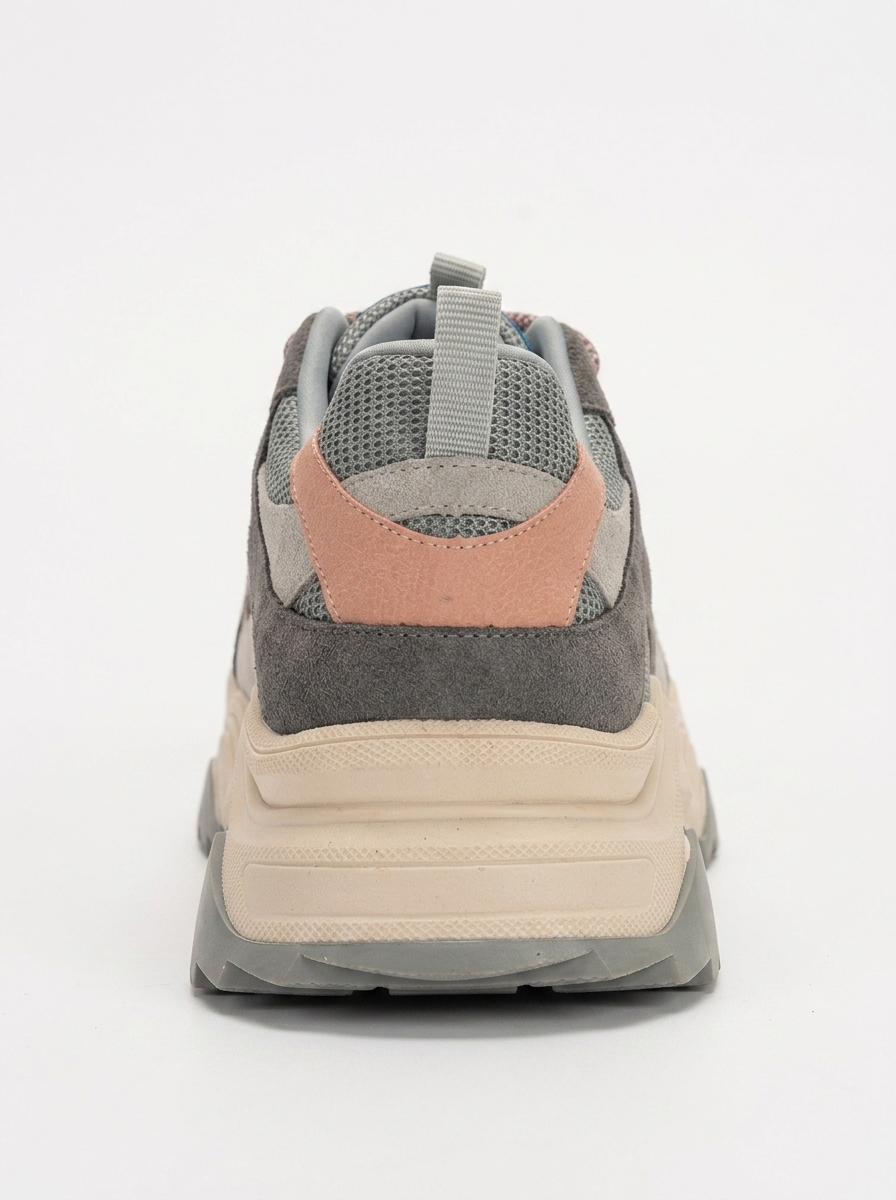 Loretta - Gray Pink Platform Sneakers