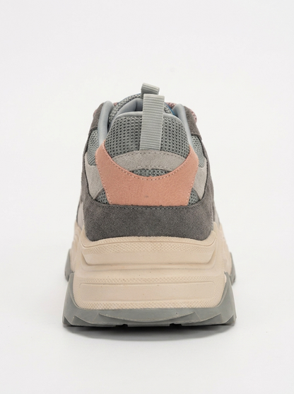 Loretta - Gray Pink Platform Sneakers