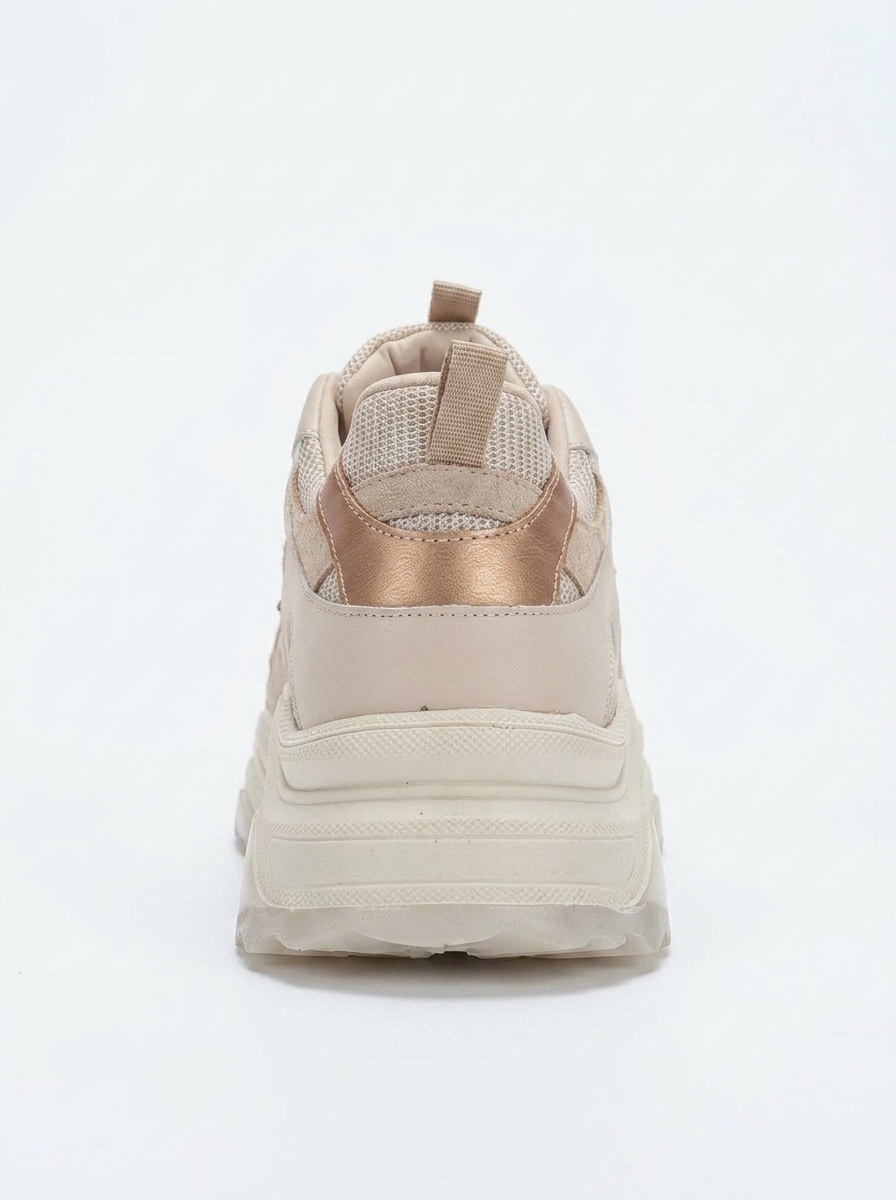 Loretta - Beige Platform Sneakers