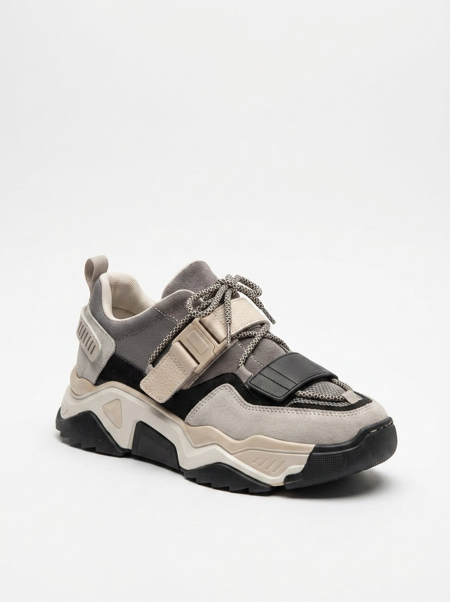 Lulen - Zapatillas deportivas negras topo con velcro (mujer)