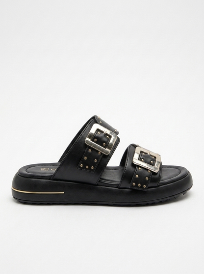 Sandalia Zley Black con Hebilla (Mujer)