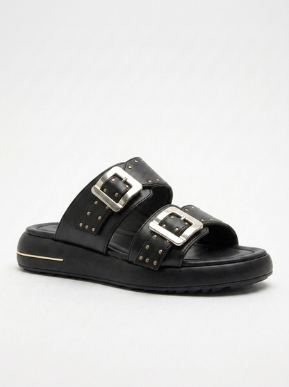 Sandalia Zley Black con Hebilla (Mujer)