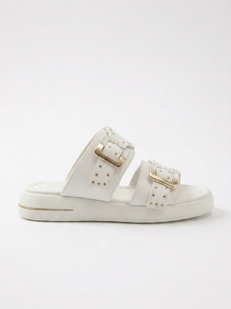 Sandalia Zley White con hebilla (mujer)