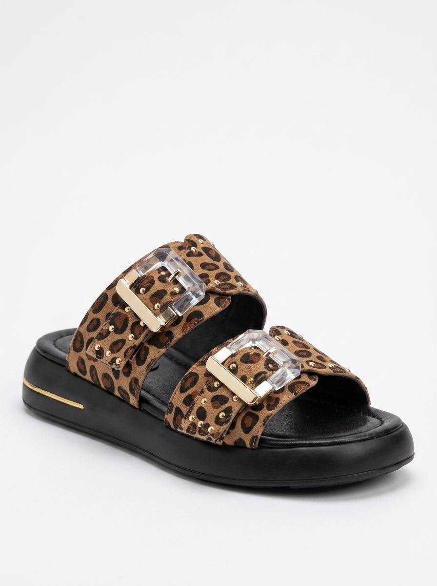 Sandalia con hebilla de leopardo Zley (Mujer)