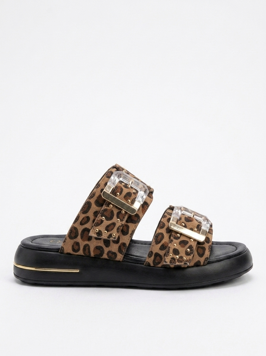 Sandalia con hebilla de leopardo Zley (Mujer)