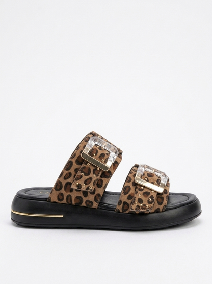 Sandalia con hebilla de leopardo Zley (Mujer)
