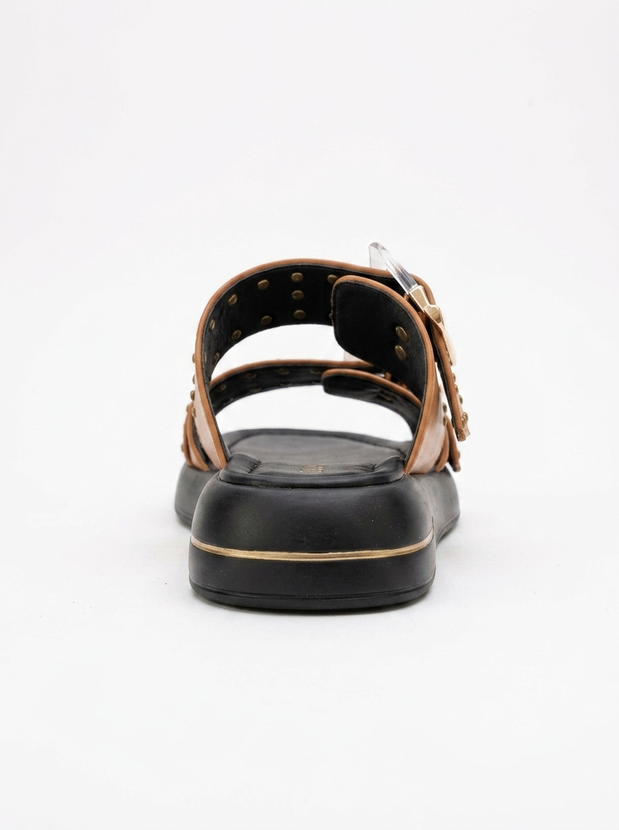Sandalia Zley de Cognac con Hebilla (Mujer)
