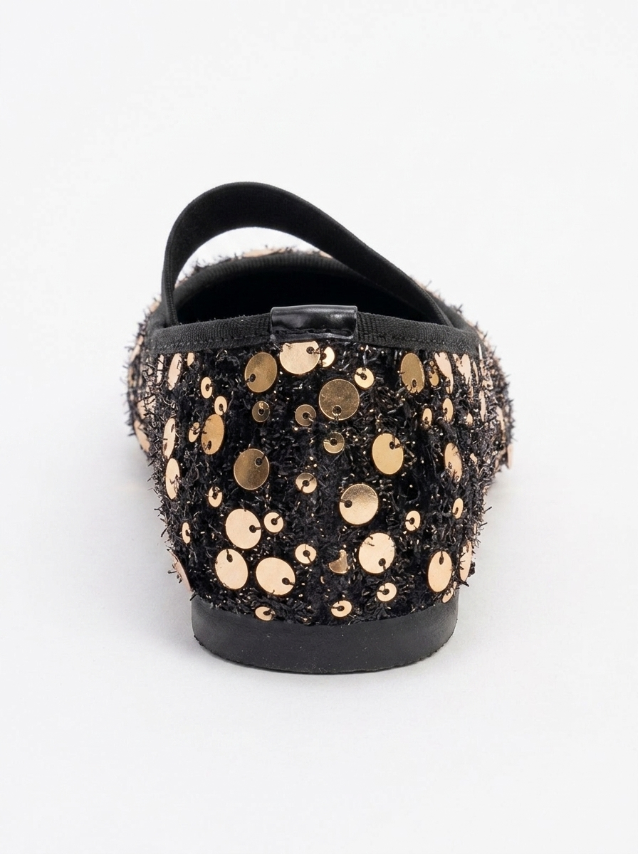 Grego Gold Sequin Embellished Flat (Women)
