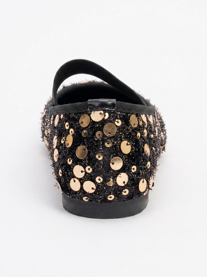 Grego Gold Sequin Embellished Flat (Women)