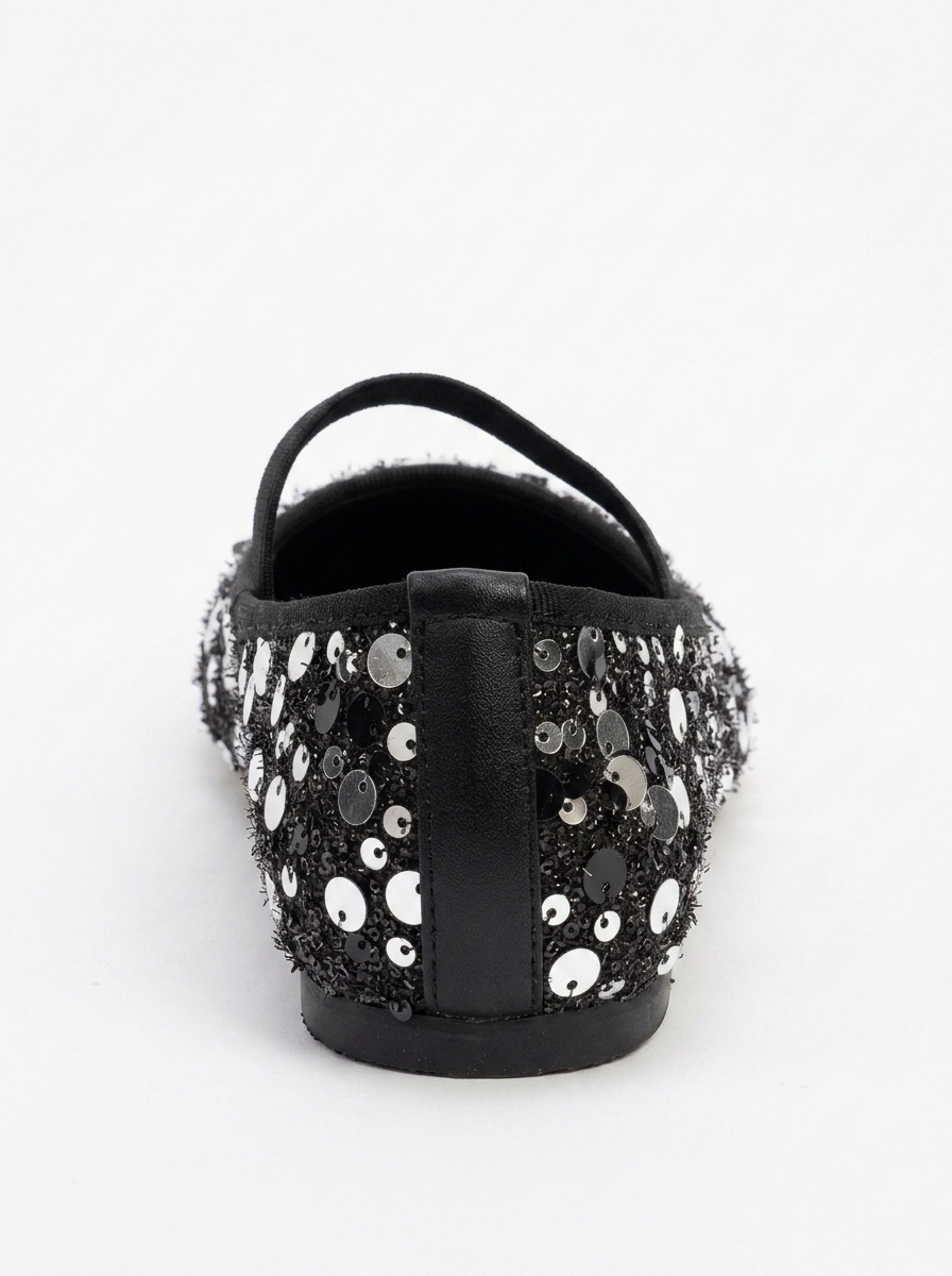 Grego Silver Sequin Embellished Flat (Women)