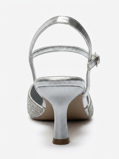 NIVORA - Silver Evening Stiletto Pump (Women)