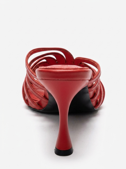 OLIVERA - Red Thin Heeled Slide (Women)
