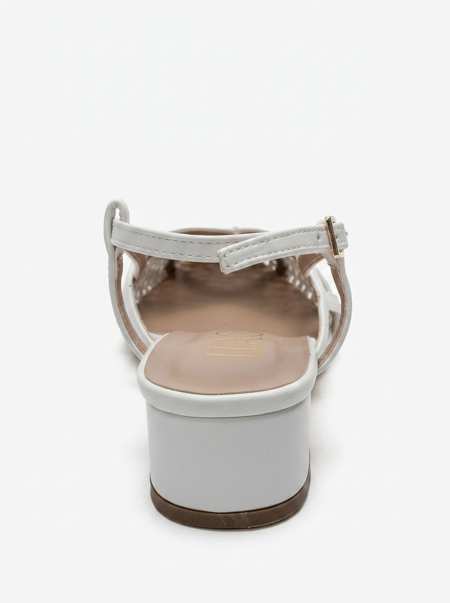 LENVOR - White Woven Heeled Sandal (Women)