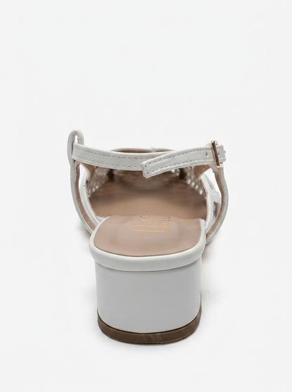 LENVOR - White Woven Heeled Sandal (Women)