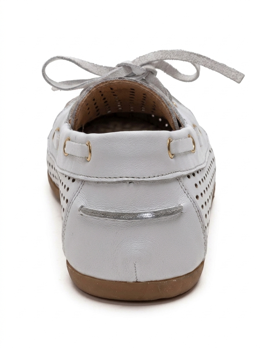 STEVO - White Genuine Leather Lace-Up Loafer (Women)