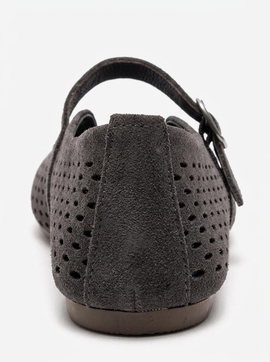 ARIAN - Fume Suede Genuine Leather Ballet Flat (Women)