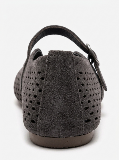 ARIAN - Fume Suede Genuine Leather Ballet Flat (Women)
