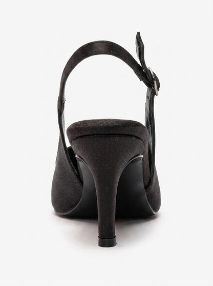 Sollenne - Black Genuine Leather Pointed Toe Stiletto Pump (Women)