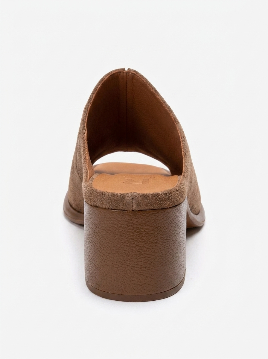 SOREX - Cognac Genuine Leather Block Heel Mule (Women)